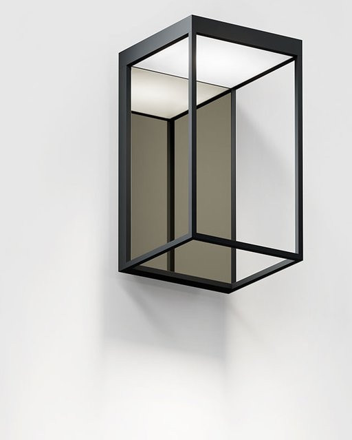 IP44 LED-Wandleuchte Gic in Schwarz und poliertem Messing mit Glas für den Außenbereich und Flure - Bild 1