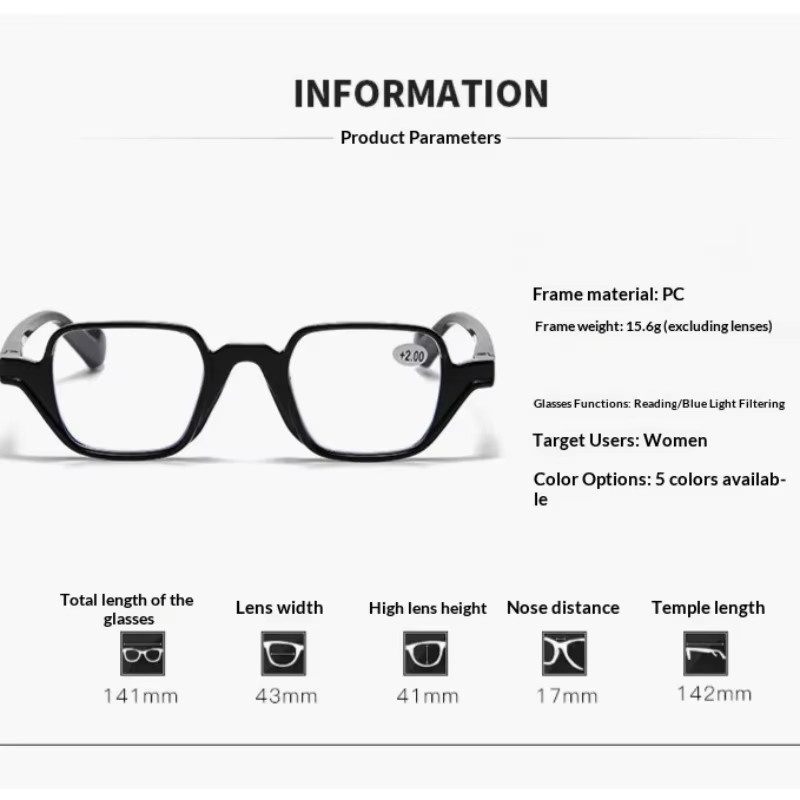 Lesebrille MDOD, Vollrand, Square, Kunststoff - Bild 2