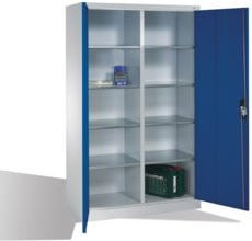 C+P Werkzeugschrank mit Drehtüren und 10 Fächern, Front Enzianblau, Korpus Lichtgrau, H: 195,0 cm, B: 120,0 cm, T: 50,0 cm - Bild 1