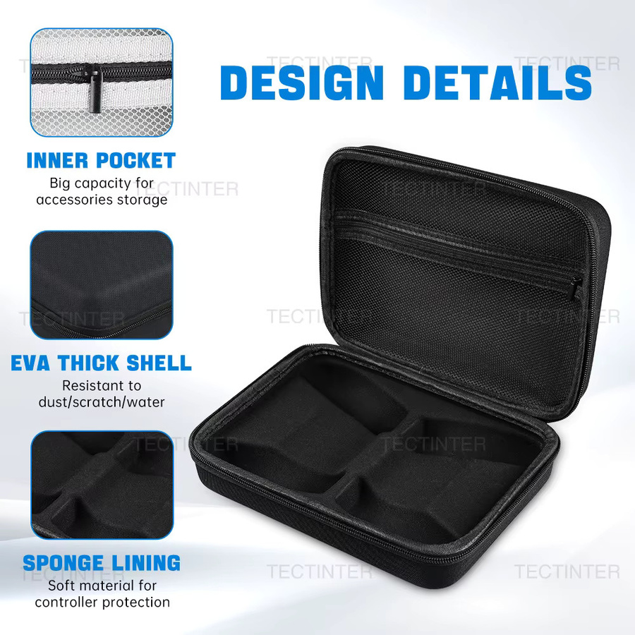 YECKTEGJ Dual Tragetasche für PS5, PS4, PS3 und Xbox Serie Controller, stoßfeste Reisetasche für Zubehör in Schwarz und Weiß - Bild 5