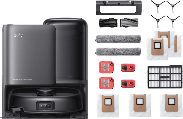 eufy Omni E25 Complete Saugroboter mit Kamera, App-Steuerung und Anti-Tangle-Roller in Grau - Bild 1