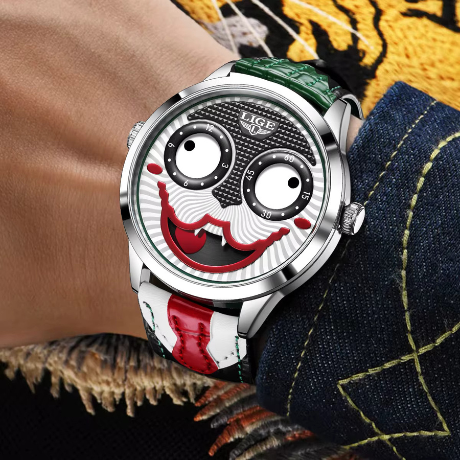 LIGE Armbanduhr Quarz, Leder, Rot, Herren - Bild 6