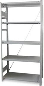 Bedrunka+Hirth Steckregalsystem Anbaufeld aus Stahl in Silber, B/T/H: 100 x 50 x 200 cm - Bild 1