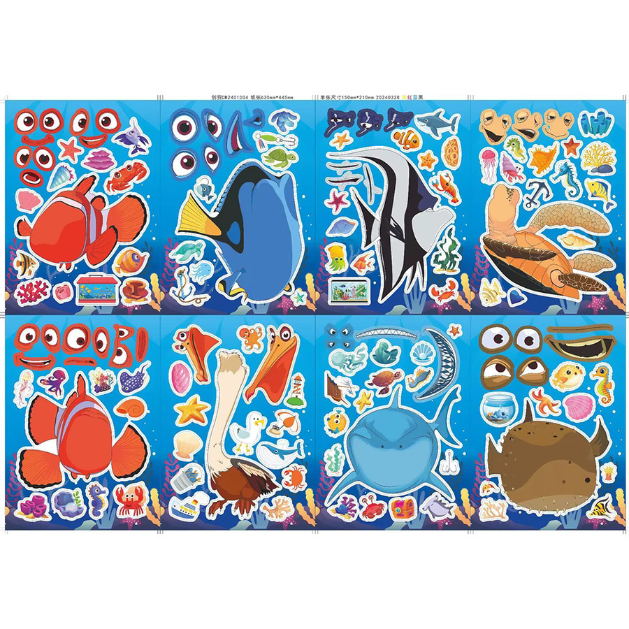 Disney Findet Nemo Cartoon-Puzzle-Aufkleber, 8/16 Blatt - Bild 3
