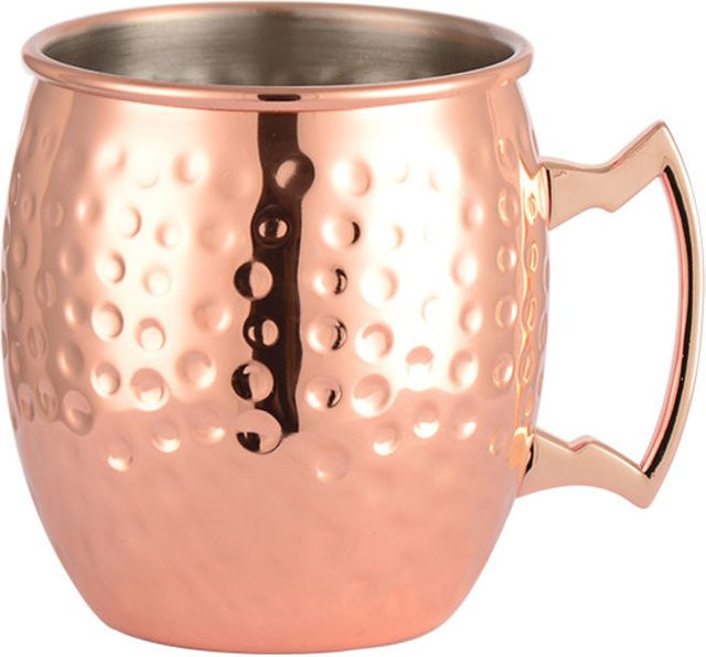 Stalgast Moscow Mule Becher aus Edelstahl in Kupfer, gehämmert, Farbe: Orange/Multicolor, Höhe: 10 cm, Durchmesser: 9,2 cm - Bild 1