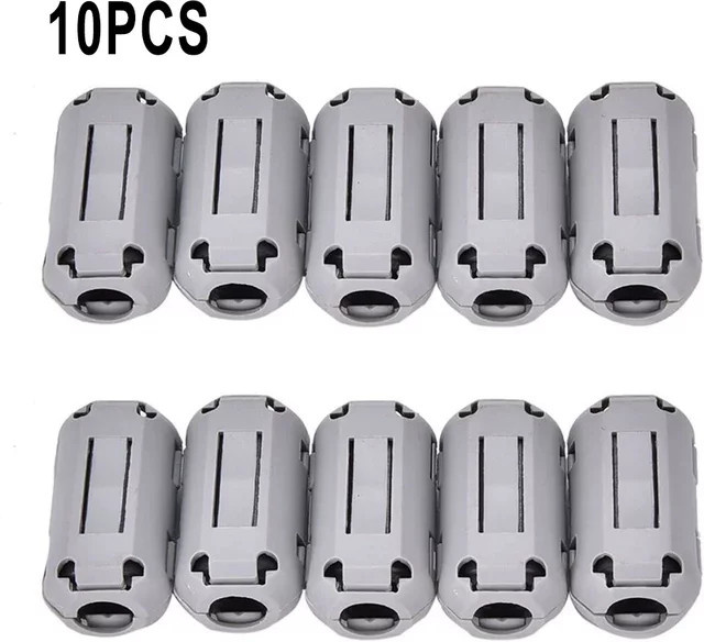 10er Set Ferritkern Rauschfilter Ringe 5mm Grau zur RFI Unterdrückung für Computer, Festplatten und Audio-Equipment - Bild 1