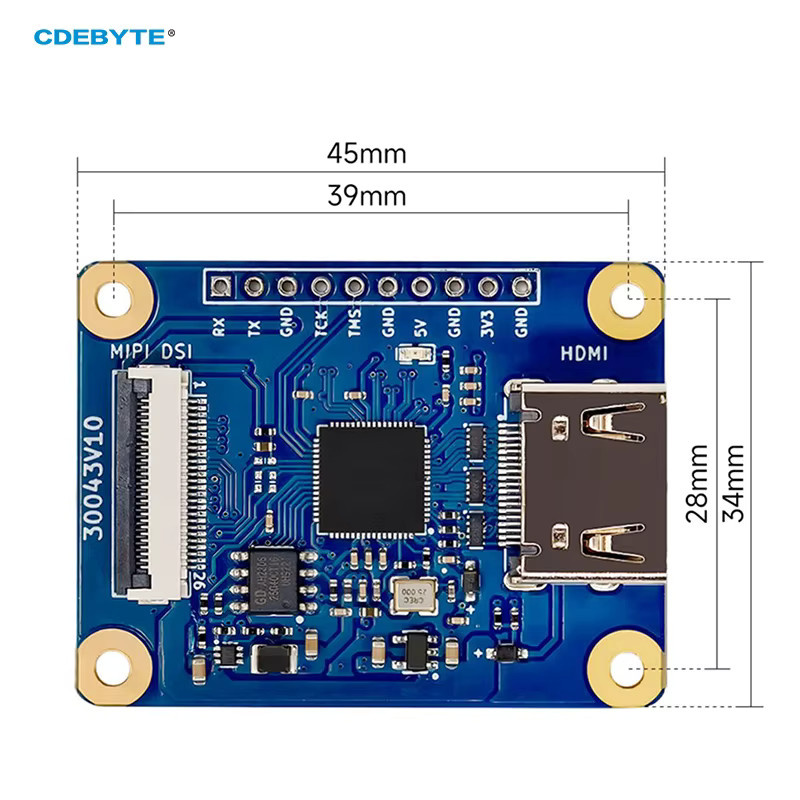 CDEBYTE 4-spuriges MIPI-zu-HDMI-Modul ECA20-MHA1-I Industriequalität GSV1172 für 1080P HD-Displays, kompatibel mit T113, T527 und RK3562 - Bild 2