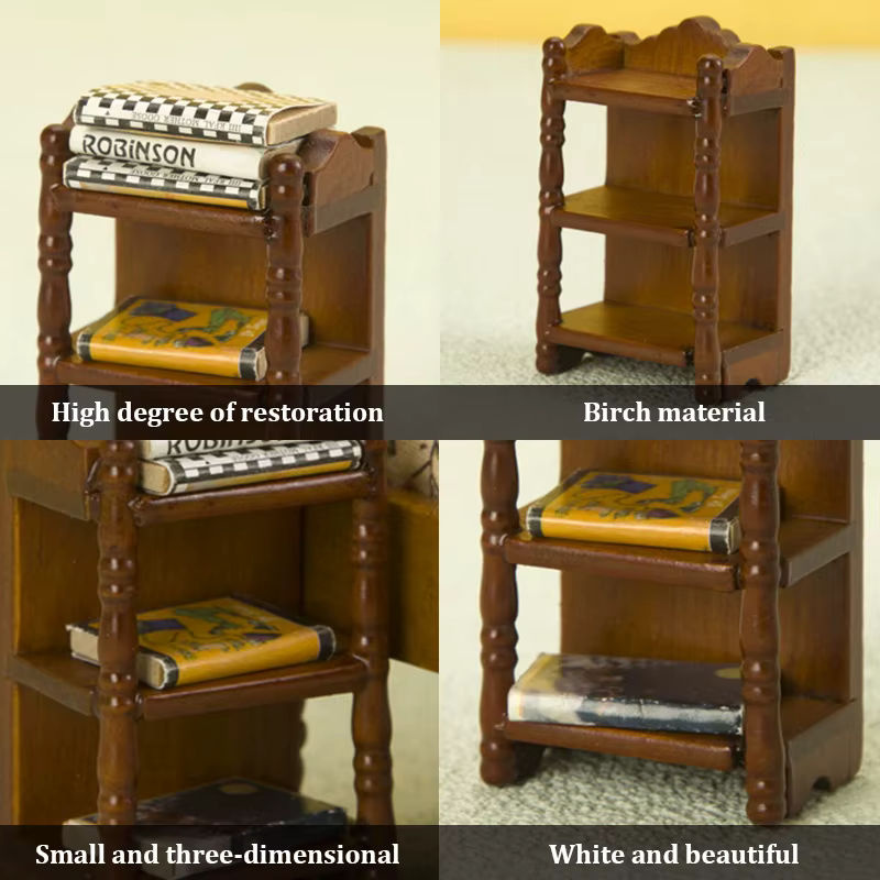DIAPER&CORED Miniatur Nachttisch Lagerung Rack Puppenhaus Zubehör - Bild 4