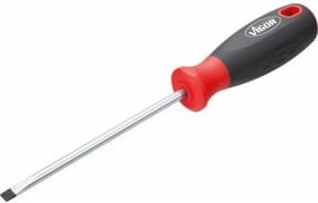 Vigour Schlitz-Schraubendreher V1700 mit Schlitz Profil 1,0x5,5 mm in Rot, Gesamtlänge: 256 mm - Bild 1