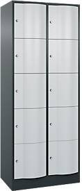 C+P Schließfachschrank Resisto mit 2 Abteilen und 10 Fächern, Anthrazitgrau/Lichtgrau, B/T/H: 77,2 x 54,0 x 195,0 cm - Bild 1