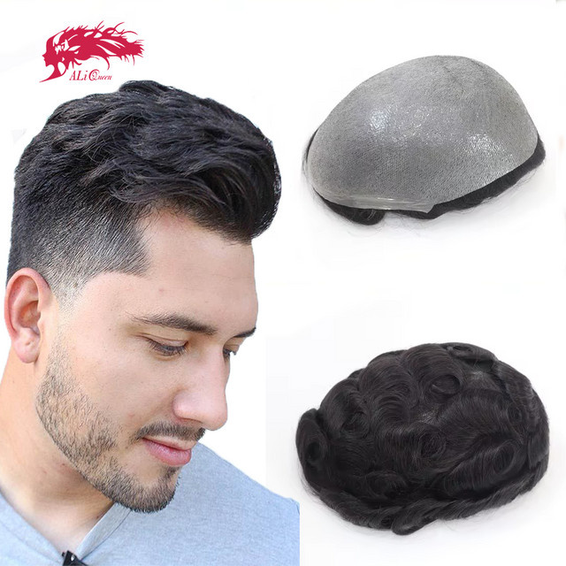 Ali Queen Hair Herren-Toupet, 8x10 Zoll, Remy Indische Haarteile - Bild 1
