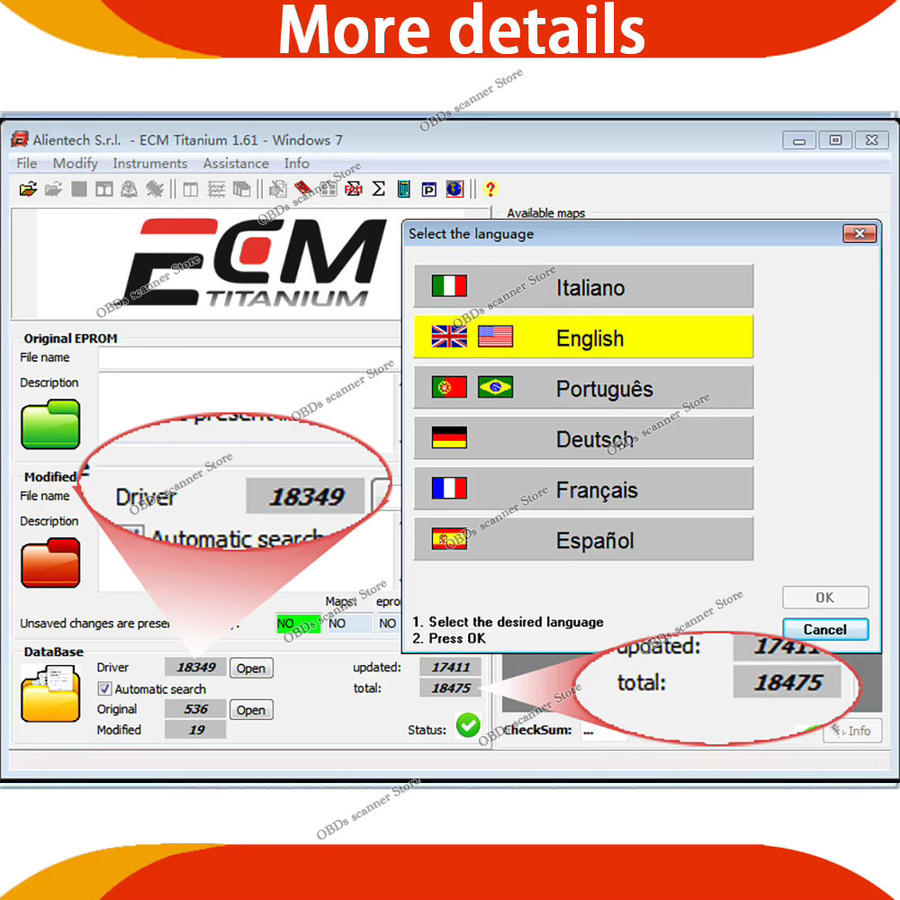 ECM TITANIUM 1.61 Software für KTAG und KESS V2 mit über 18259 Treibern zur ECU-Reparatur - Bild 2