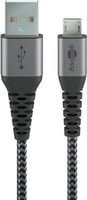 goobay USB 2.0 Kabel USB-A auf Micro-USB in Silber/Grau - Bild 1