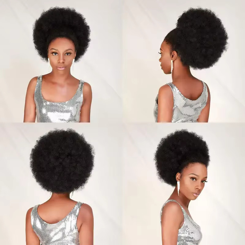 Synthetische Afro Puff Extensions, 10 Zoll, lockiges Haar, Damen - Bild 2