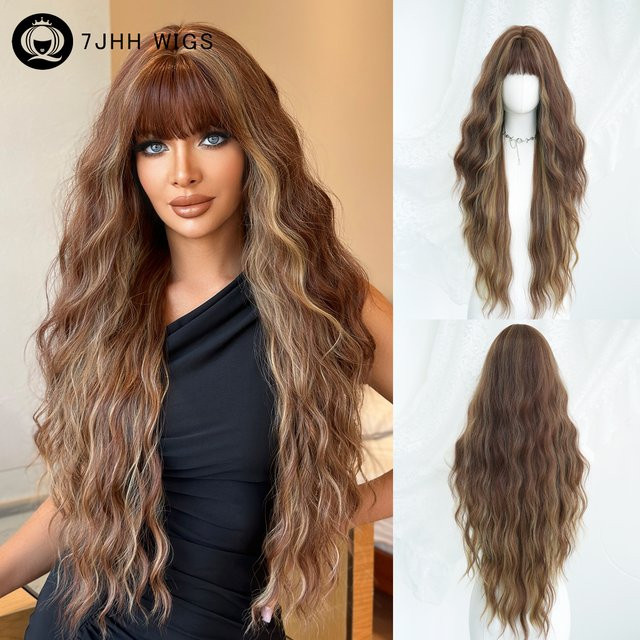 7JHH WIGS Perücke, braun, Wasserwellenmuster, Damen - Bild 1