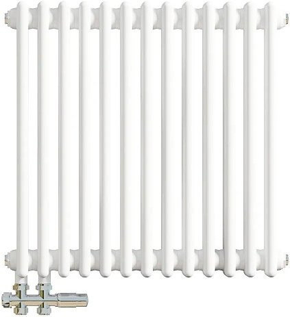 AICA Traditioneller 2 Spalten Heizkörper im Gusseisenstil, Farbe: Weiß, B: 60 cm, H: 60,5 cm - Bild 1