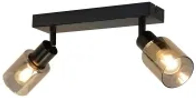 NETTLIFE Deckenleuchte aus Glas und Metall in Schwarz und Grau, modernes Design für Wohnzimmer, Schlafzimmer oder Flur, E14 Fassung - Bild 1
