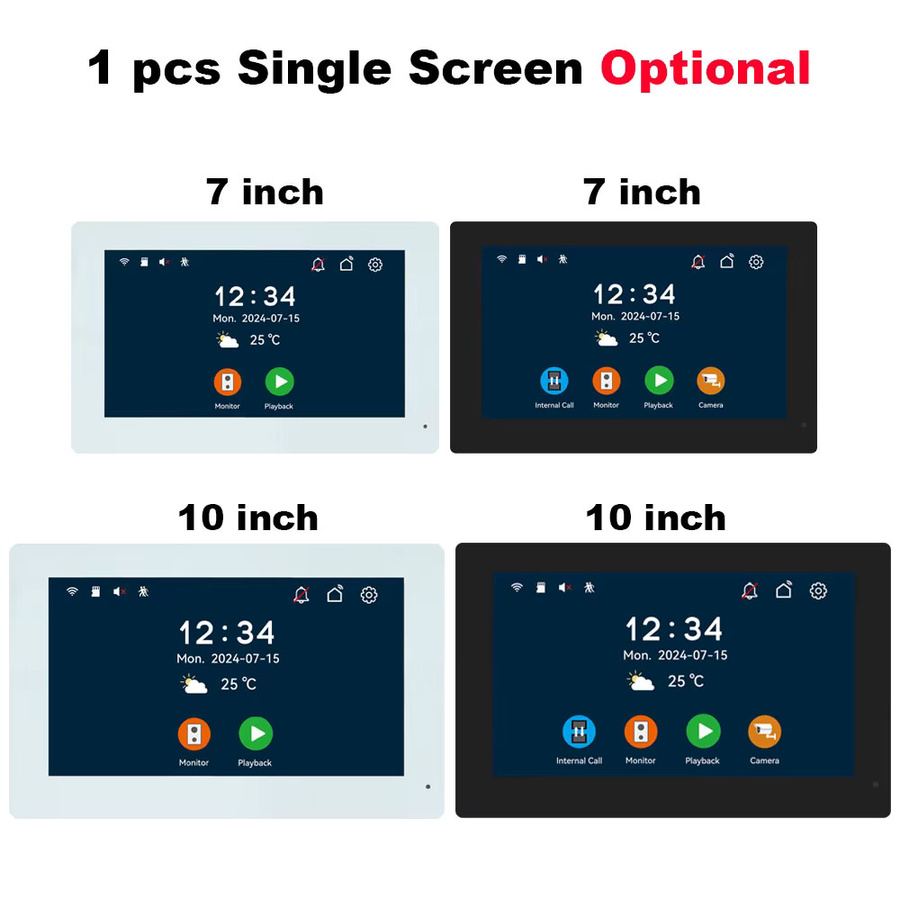 Tuya Smart Video-Gegensprechanlage 2-Draht-System in Schwarz mit optionalem 7 oder 10 Zoll LCD-Display - Bild 4