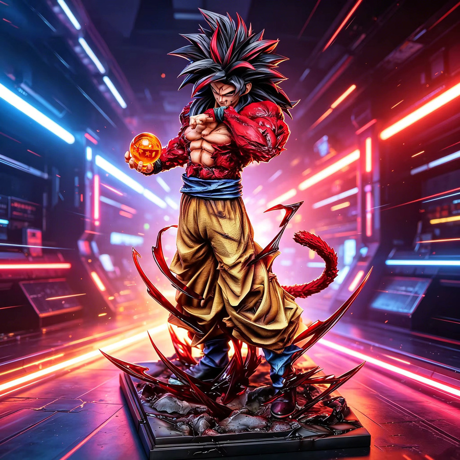 Bandai Dragon Ball Z Ssj4 Goku Anime-Figur, Actionfigur, mit austauschbaren Händen - Bild 2