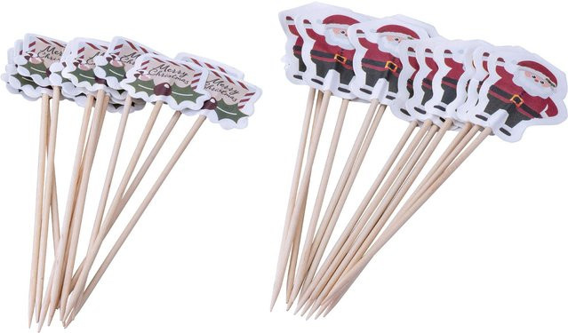 Zenker Picker Santa & Merry Christmas The Christmas Candy Shop Dekoration aus Holz in Braun und Multicolour - Bild 1