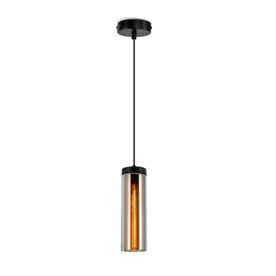 NETTLIFE Retro Pendelleuchte Esstischlampe aus Glas und Metall in Schwarz mit mattem Glaseinsatz, E27, höhenverstellbar - Bild 1