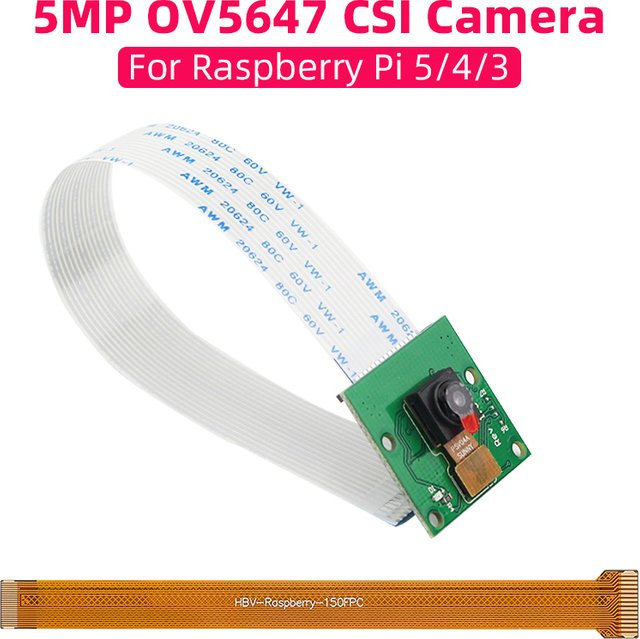 Raspberry Pi Kamera Modul OV5647 5MP 1080P Full HD CSI Kamera für Raspberry Pi 5 4B 3B+ 3B Zero inklusive FFC Kabel - Bild 1