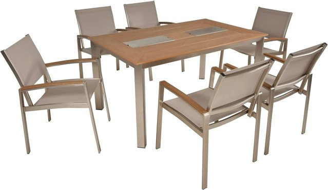 DELUKE Garten-Sitzgruppe HANS 7-teiliges Gartenmöbel-Set aus Aluminium und Kunststoff in Grau - Bild 1
