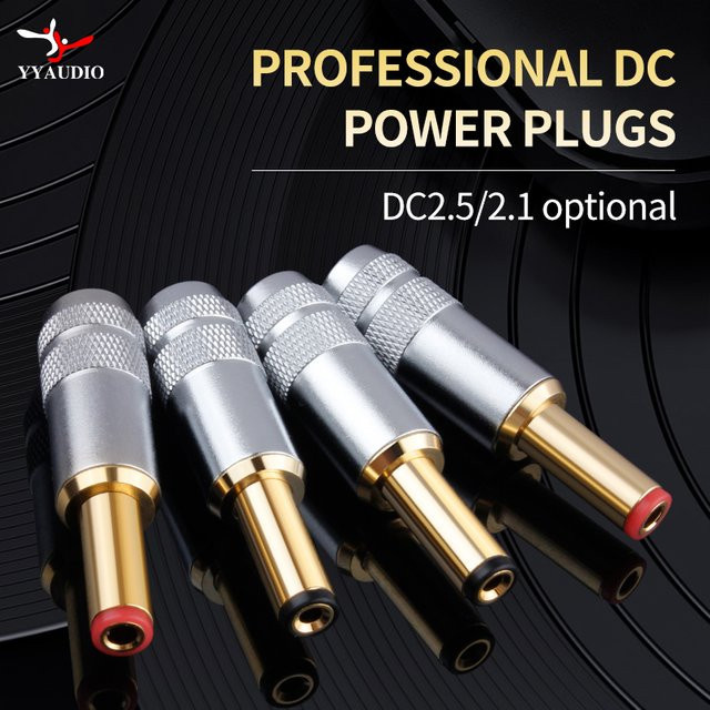 YYAUDIO DC-Stromstecker Gold-DC-2.1G/2.5G Schweißanschluss für Lineare Stromversorgung, Goldfarben - Bild 1