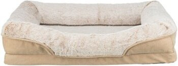 Trixie Vital Hundebett Lino beige mit orthopädischem Schaumstoff, abnehmbarem Bezug und rutschfester Unterseite, B/T/H: 65 x 65 x 22 cm - Bild 1