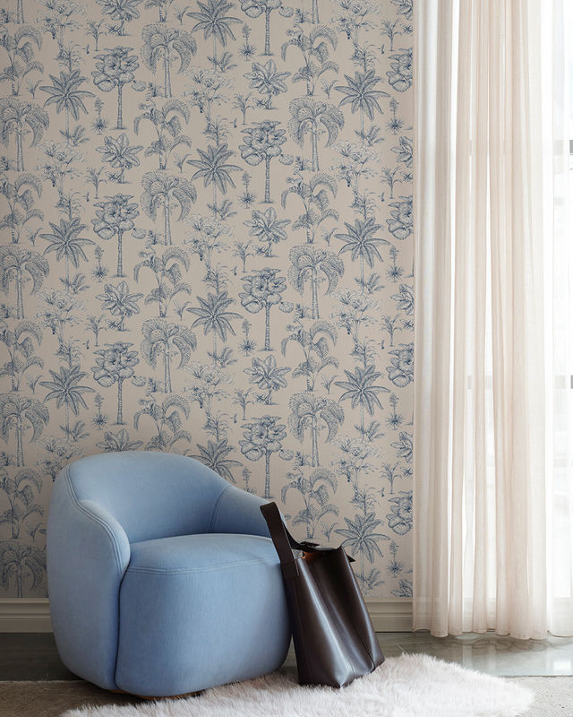 Sandberg Wallpaper Adele Toile de Jouy Vlies Tapete Blau - Bild 2