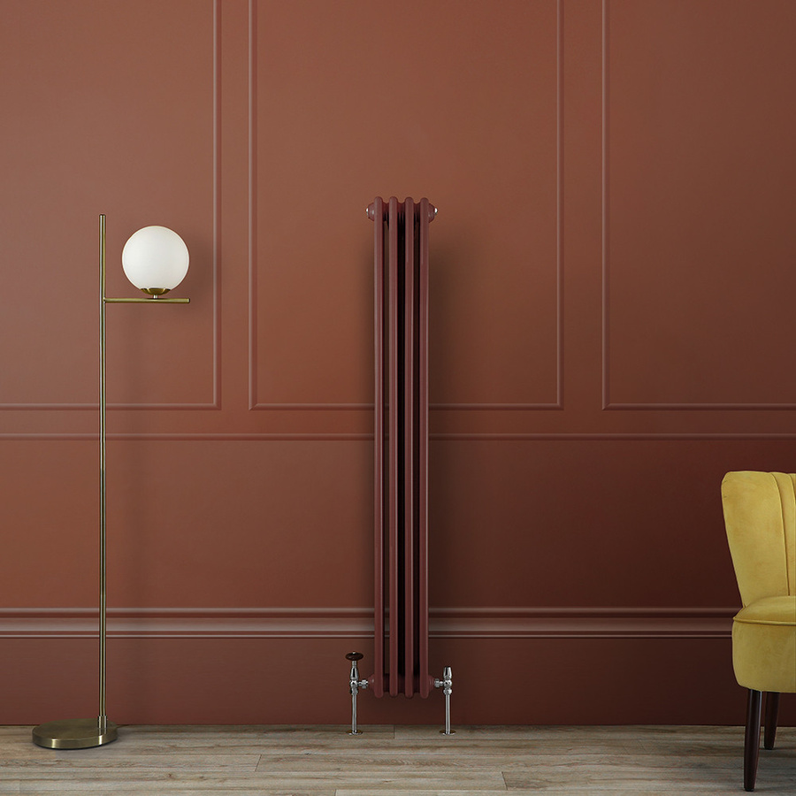 Regent Gliederheizkörper 2-säulig vertikal, Farbe Rot, Höhe: 150 cm, Breite: 20 cm - Bild 1