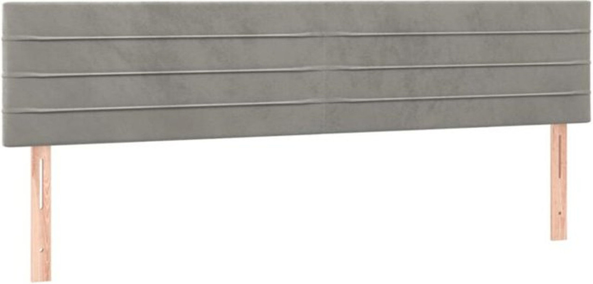 Vidaxl Kopfteile Set 2 Stück in Grau aus Samt, Modern und Klassisch, B: 100 cm, H: 78 bis 88 cm, T: 5 cm - Bild 1