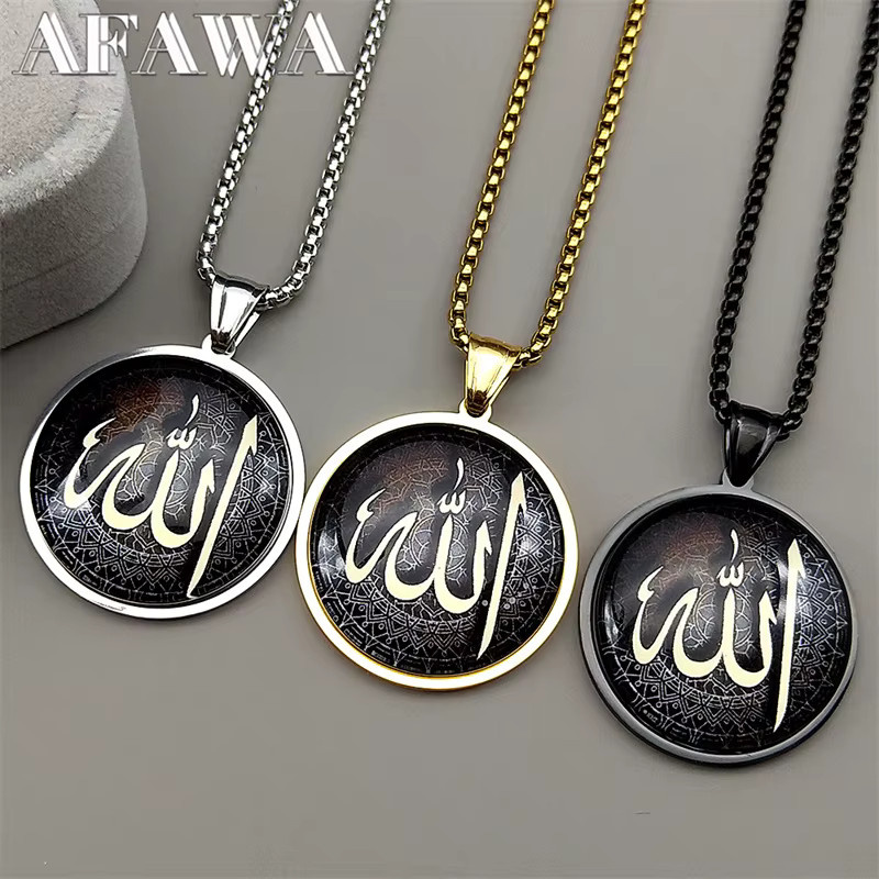 Lovely FAJA Halskette, Edelstahl, Gold, Unisex, Anhänger Allah - Bild 2