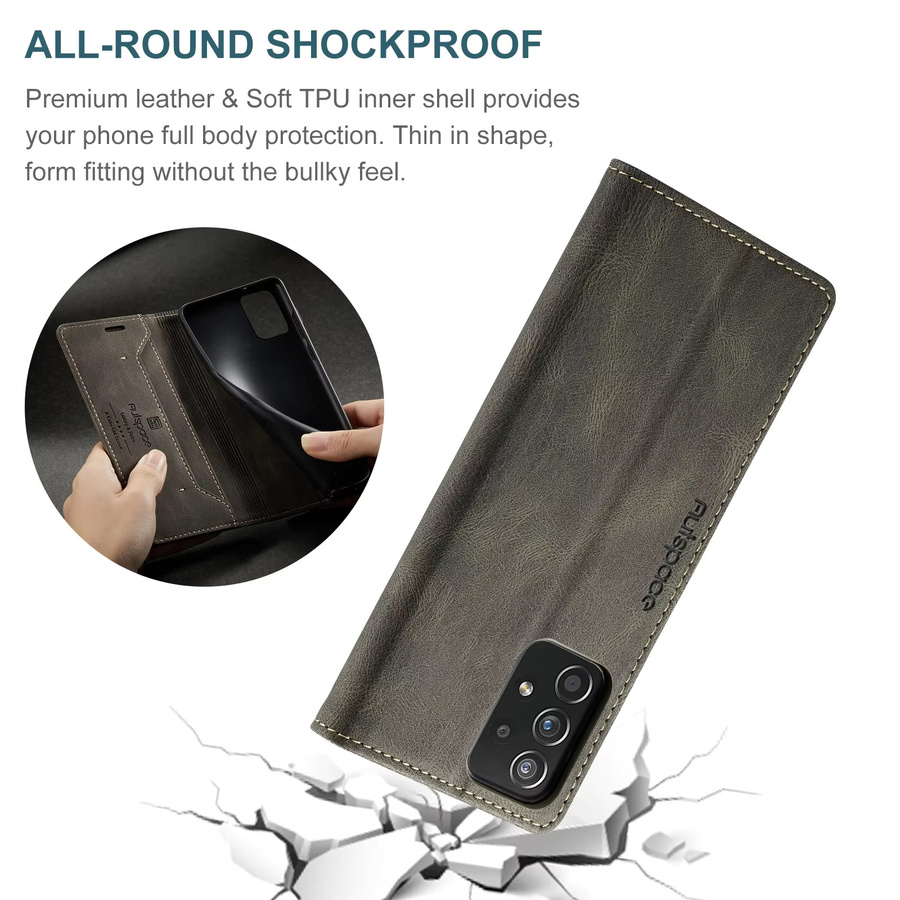 Luxus Magnetische Leder-Brieftasche als Flip Case für Samsung Galaxy S23 S22 Ultra S20 FE S10 S9 S8 Plus sowie Note 10 20 und A14 A24 in Braun - Bild 6