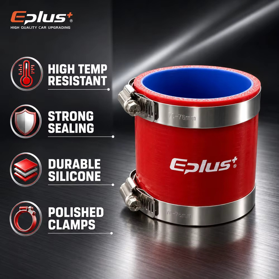 EPLUS Roter Silikonschlauch Universeller Schlauchadapter für Auto-Lufteinlass und Ladeluftkühler Turbo-Rohradapter - Bild 3