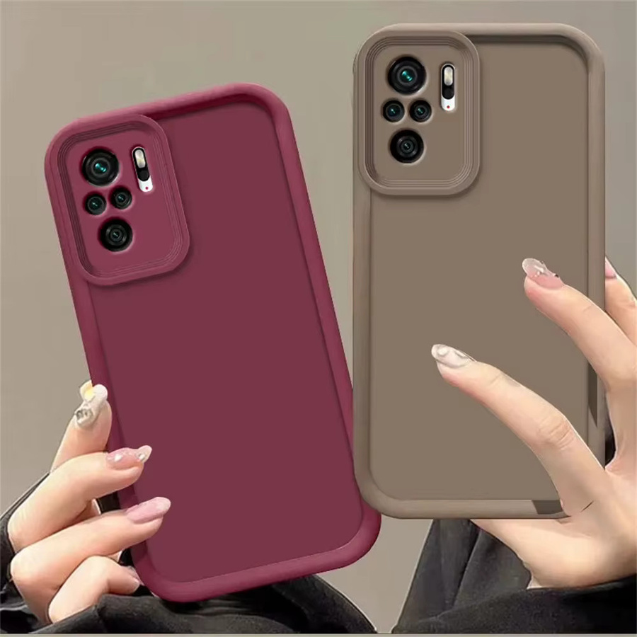 Stoßfeste TPU-Schutzhülle für Xiaomi Redmi Note10 4G in Braun mit matter Silikon-Rückseite und Kameraschutz - Bild 1