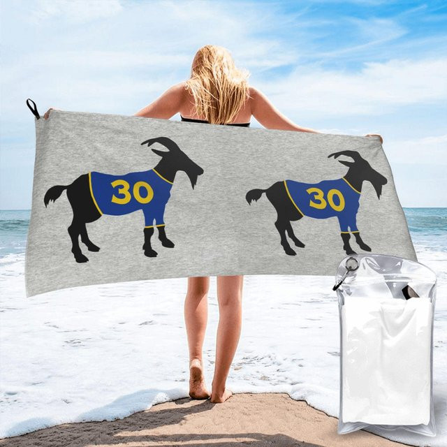Steph Curry GOAT Strandtuch aus grauer Mikrofaser, schnelltrocknend und saugfähig, B/H: 80 x 160 cm - Bild 1