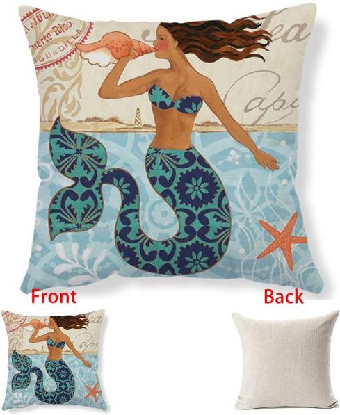 FORTUBI Kissenbezug mit Meer Tier und Monstera Motiv, bedrucktes Design in Multicolour, B/T/H: 45 x 45 x 45 cm - Bild 1