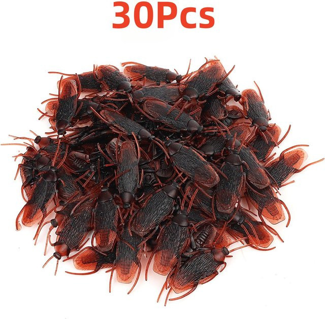 30-teiliges Set Halloween Plastikkakerlaken, Gummitier, black - Bild 1