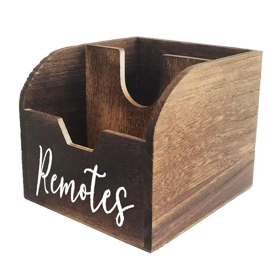 IDUK Aufbewahrungsbox aus Holz in Braun für Fernbedienungen und Snacks, multifunktionale Desktop-Organizer-Box, B/T/H: 14,5 x 12,0 x 14,5 cm - Bild 3