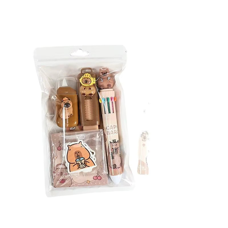 Niedriges Schreibwaren-Set mit Cartoon-Capybara-Muster in Mehrfarbig für Schüler und kreative Geschenke - Bild 2