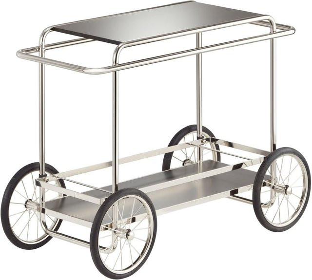 Tecta M4r Konsolwagen aus Metall und Holz in Schwarz und Silber mit Rollen - Bild 1