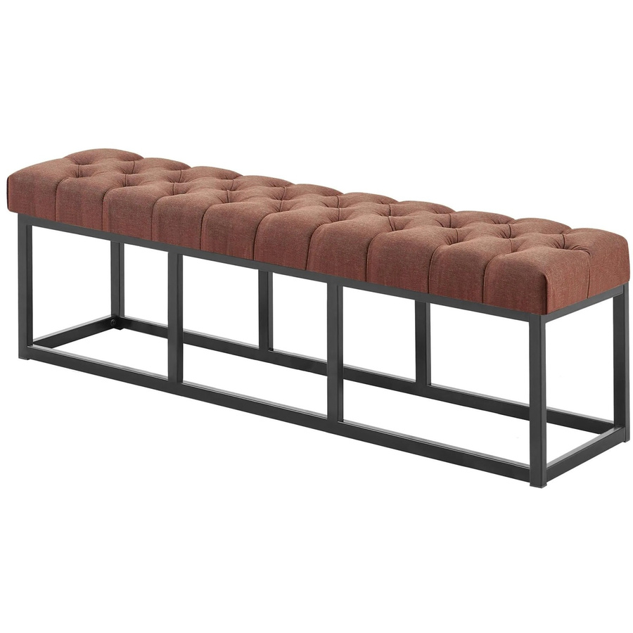 DELUKE Sitzbank MEXICO Polsterbank aus Stoff in Braun, gesteppt, B/T/H: 150 x 38 x 46 cm - Bild 2