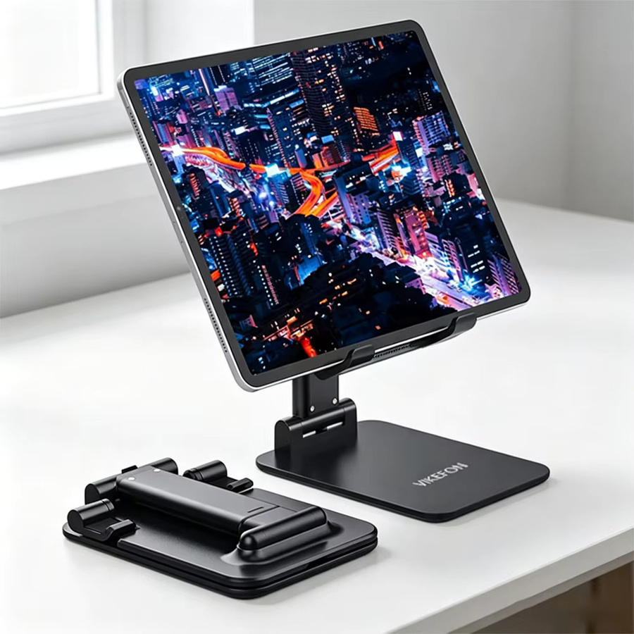 Faltbarer Tablet-Halter und Smartphone-Ständer für Desktop, kompatibel mit iPad, MatePad, Redmi Pad, iPhone und Samsung Tab, in Schwarz oder Grün - Bild 1