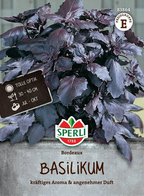 SPERLI Basilikum-Samen Bordeaux in Rot und Lila für den Kräutergarten oder als Zimmerpflanze - Bild 1