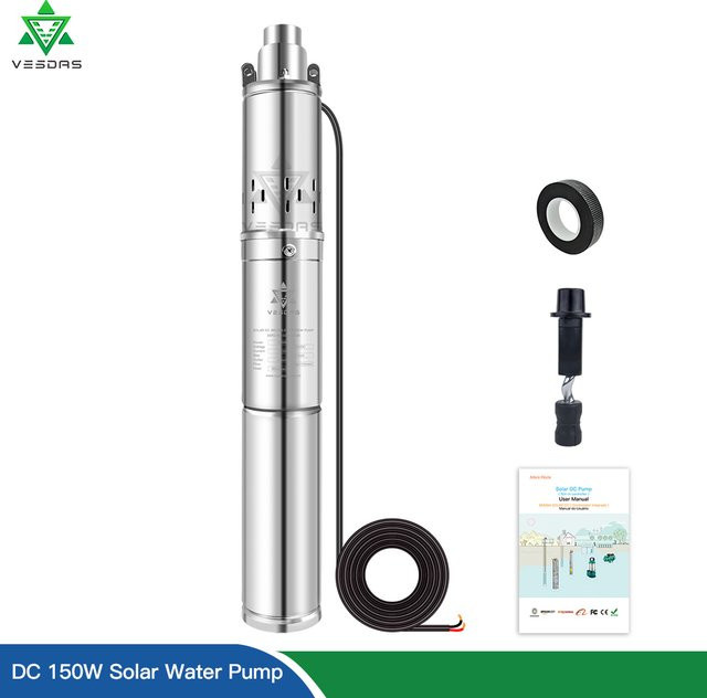 VESDAS Solar Tauchpumpe mit integriertem MPPT Controller für Niederdruck-Anwendungen (12V/24V/48V) - Bild 1