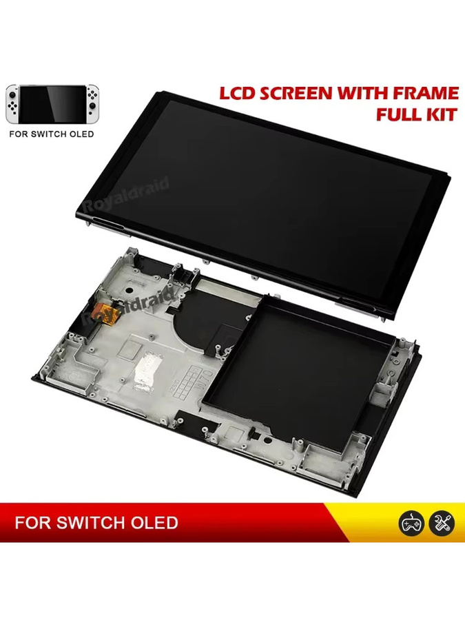 Nintendo Switch OLED Ersatz-LCD-Display mit Rahmen und Digitizer in Schwarz - Bild 6