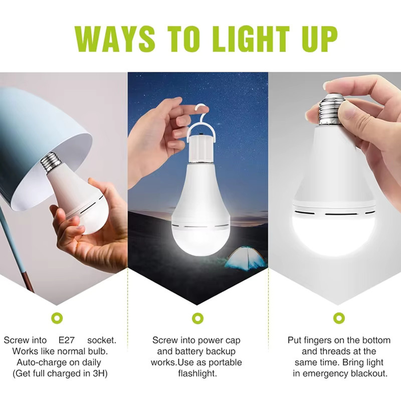 VENUSWING Wiederaufladbare LED Glühbirne Wasserdichtes Notlicht für Camping und Garten mit 7-15W - Bild 4