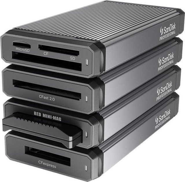 SanDisk PRO-READER CFast USB-C Kartenleser aus Aluminium in Silber/Grau - Bild 1