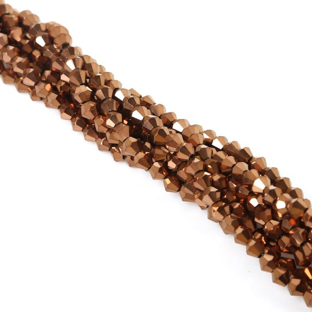 Beadia Accessories Kristallperle, Doppelkegel-Glasperle, bronze, 4 mm, 80 Stk. - Bild 1